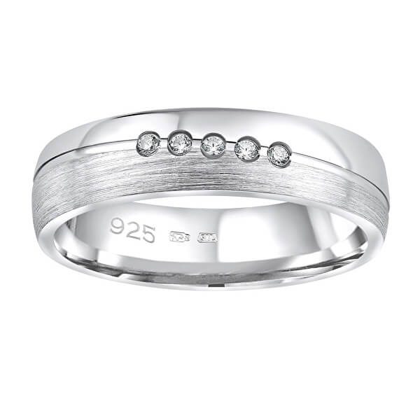 Snubný strieborný prsteň Presley pre ženy QRZLP012W
