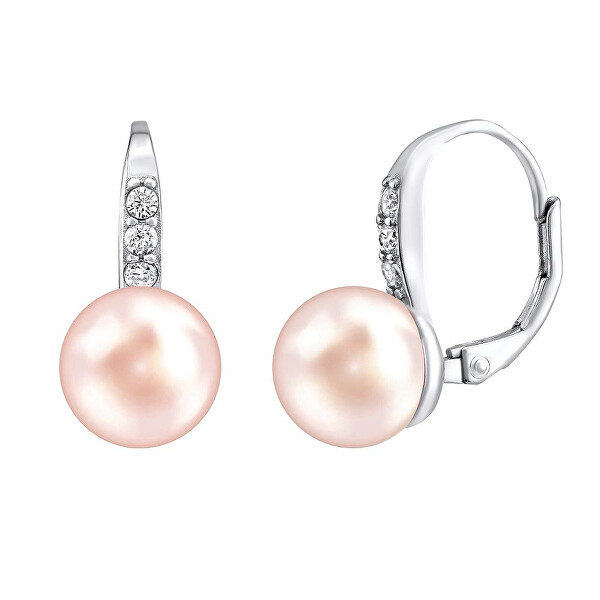 Silberne Ohrringe CASSIDY mit einer rosa Naturperle LPSP0639P