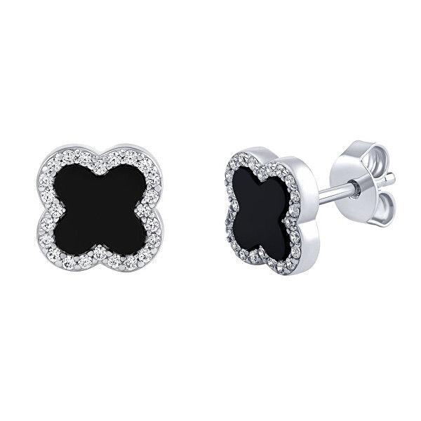 Stříbrné náušnice čtyřlístek Jonet s Brilliance Zirconia MW02866E