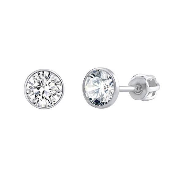 Stříbrné náušnice pecky Jenis s Brilliance Zirconia 6 mm SILVEGOB70606SBDW