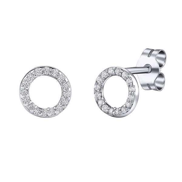Stříbrné náušnice pecky kruhy Agnii s Brilliance Zirconia 7 mm ZT182508E