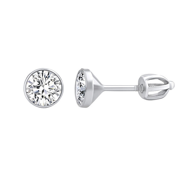 Stříbrné náušnice pecky se Swarovski Zirconia 6 mm SILVEGO70606w