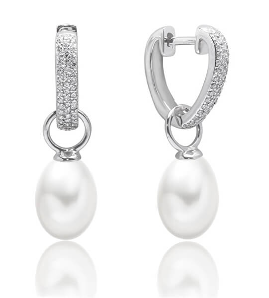 Orecchini in argento con vera perla bianca 2v1 GRP18110EW