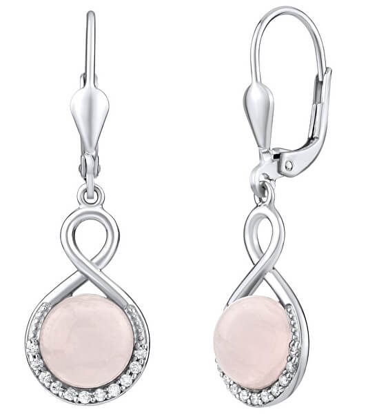 Orecchini d’argento con quarzo rosa naturale JST14710RQ
