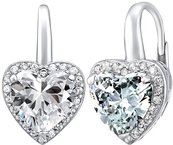 Orecchini in argento cuore con zirconi LPS0629EW
