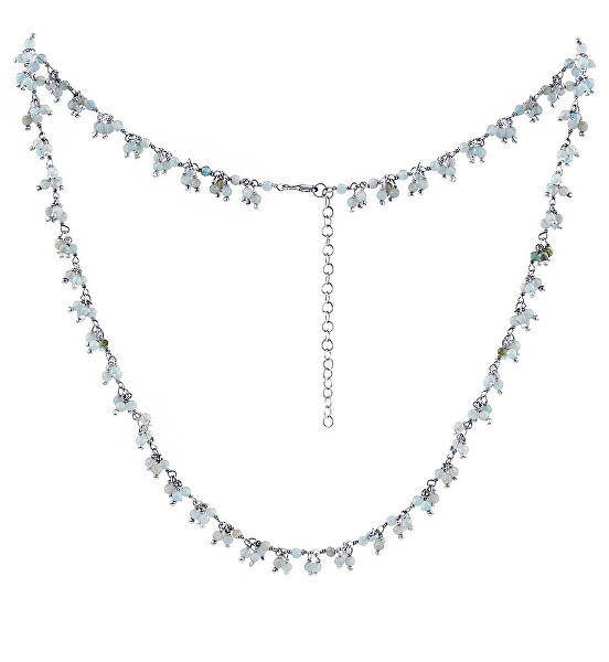 Stříbrný náhrdelník s pravým Akvamarínem Bern INS1015NAQ