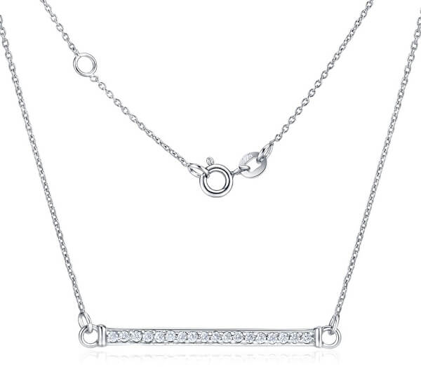 Silberne Halskette mit Zirkonen VARSAMIA ZTJNF61006