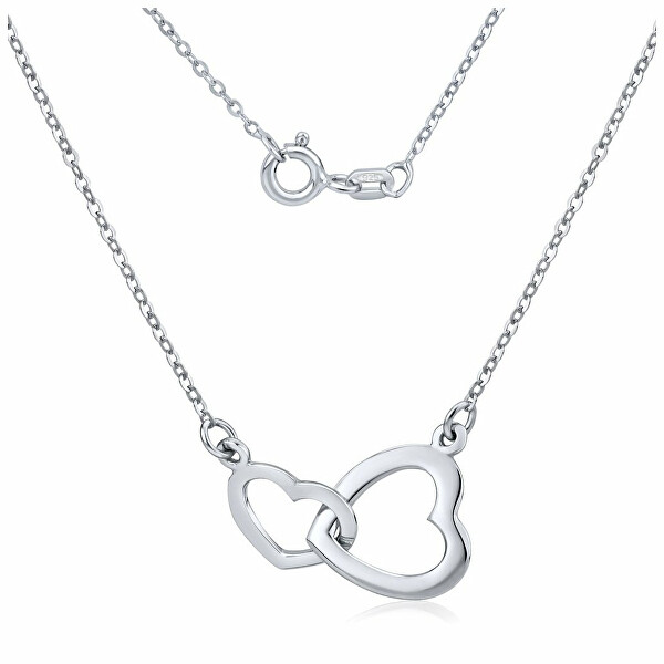 Stříbrný náhrdelník Spojená srdce SMJN059FP7