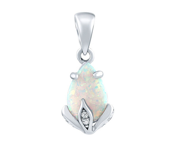 Pendente Clarissa in argento con opale bianco e Zirconi Brilliance JJJ1267PW