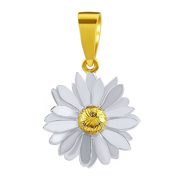 Stříbrný přívěsek Sedmikráska zlacená 18kt. zlatem KRN1106PGP