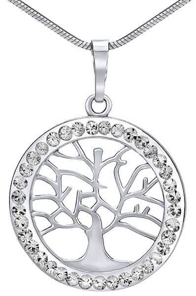 Silber Anhänger Baum des Lebens mit Swarovski® Kristallen SILVEGOB16088
