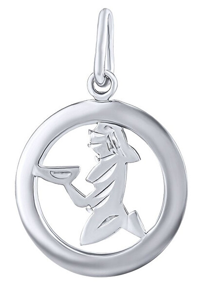 Pandantiv din argint al semnului zodiacal Fecioară - rotund SILVEGOB10283S09