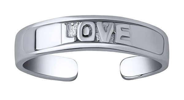 Stříbrný prsten na nohu Arty s nápisem Love PRM12191R