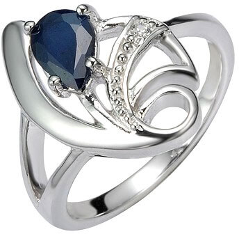 Stříbrný prsten s přírodním safírem DESIRÉ FNJR0673