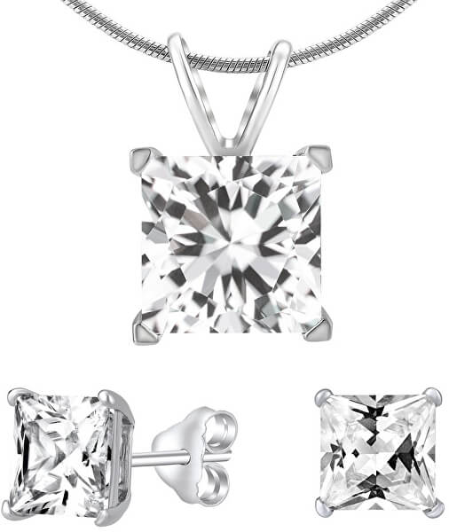 Set di gioielli d’argento con i cristalli JJJSQ55 (orecchini, pendente)