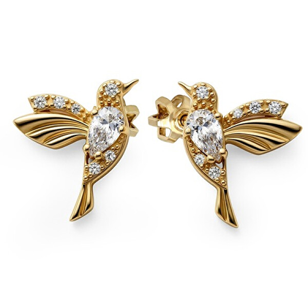 Zlaté náušnice Kolibřík se zirkony 239 001 01311 00