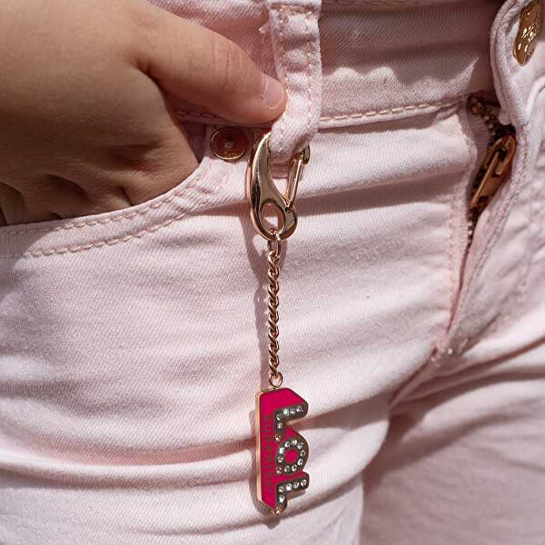 Bronzový dievčenský prívesok na kľúče s kryštálmi LOL Logo L5010RGLOL