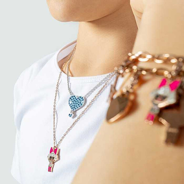 Sanfte Halskette für Mädchen Dreamheart mit Kristallen L1002BLU