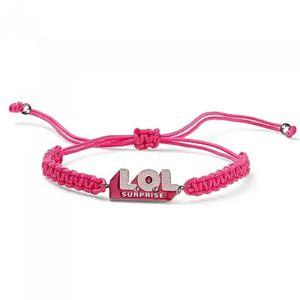 Rózsaszín textil karkötő lányoknak LOL Logo L3011STLOL