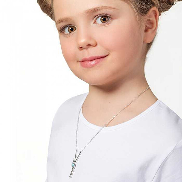 Slušivý náhrdelník pro dívky Dreamzip s krystaly L1001BLU