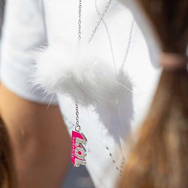 Slušivý náhrdelník pro dívky Logo s krystaly L1010LOL
