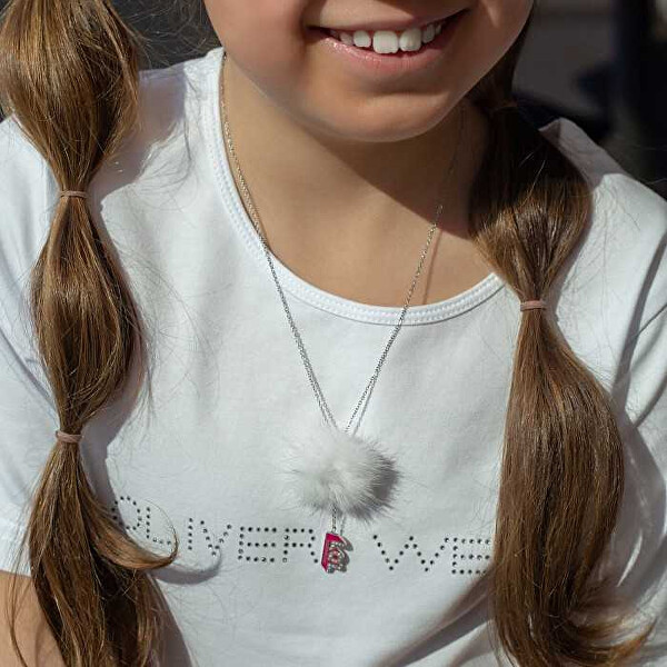 Slušivý náhrdelník pre dievčatá Logo s kryštálmi L1010LOL