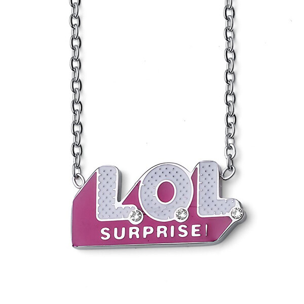 Štýlový dievčenský náhrdelník Logo s kryštálmi L1012STLOL