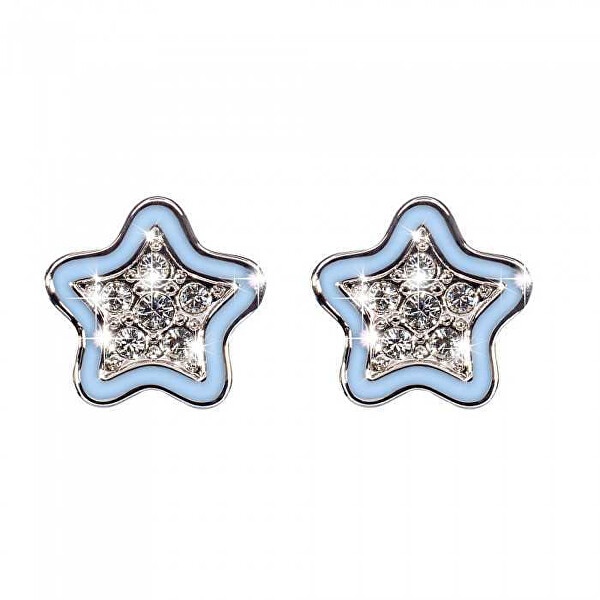 Mädchenohrringe Sternchen mit Kristallen Star L2002BLU