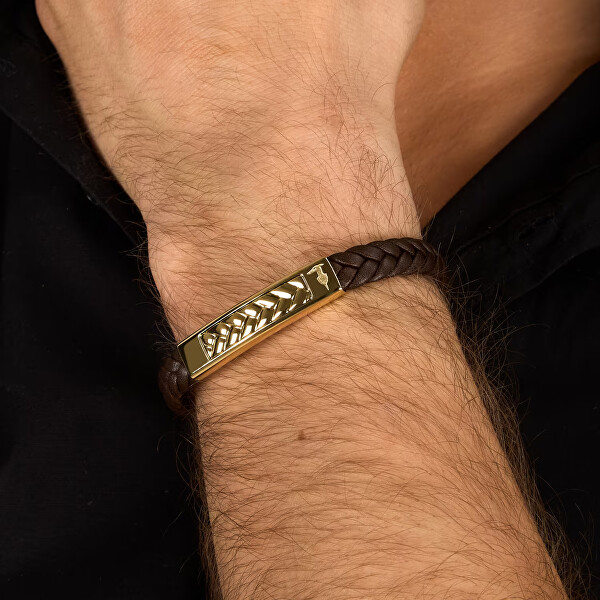 Bicolor kožený náramek pro muže T-Leather TJAXZ20