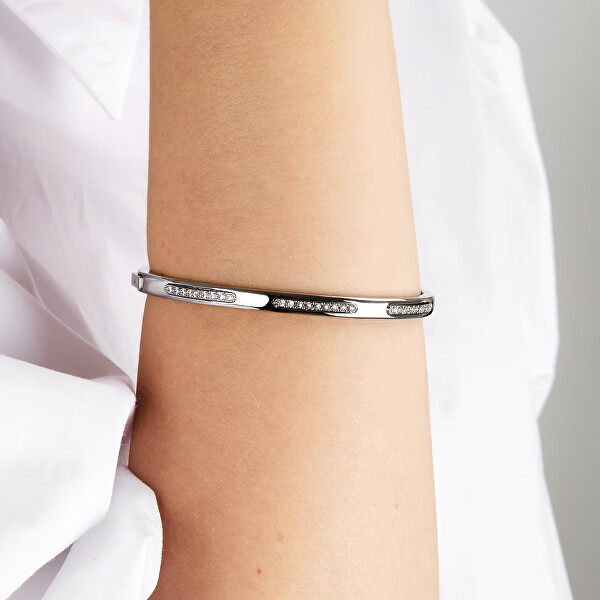 Dámský pevný ocelový náramek s krystaly Concept TJAYY06