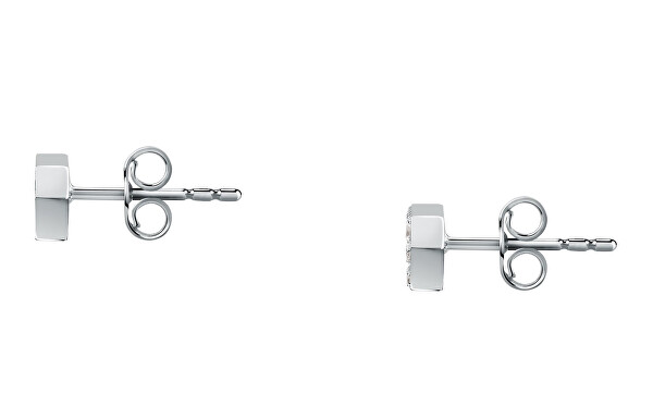Eleganti orecchini asimmetrici con zirconi T-Logo TJAXC36