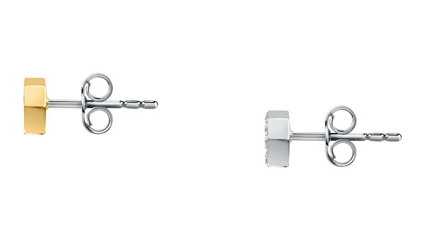 Elegante asymmetrische Ohrringe mit Zirkonen T-Logo TJAXC37