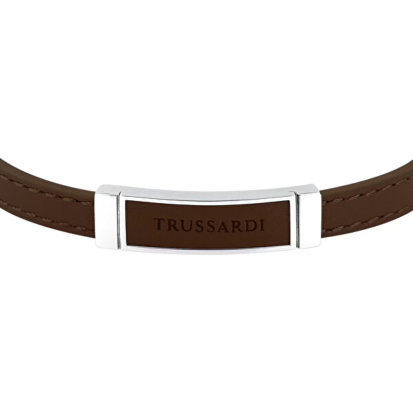 Hnědý kožený náramek pro muže T-Leather TJAXZ06
