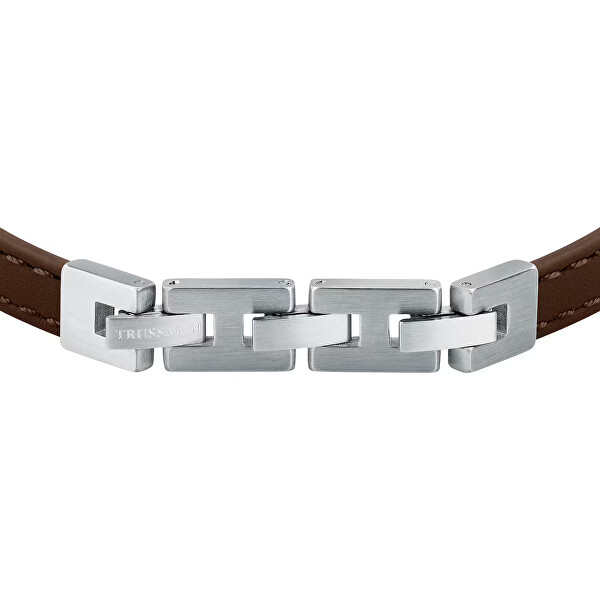 Hnědý kožený náramek pro muže T-Leather TJAXZ06