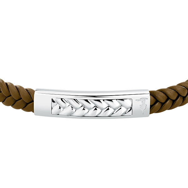 Hnědý kožený náramek pro muže T-Leather TJAXZ22