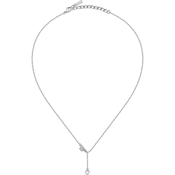Jemný oceľový náhrdelník s kryštálmi T-Logo TJAXC08