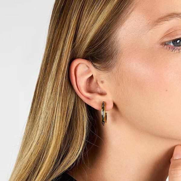 Kruhové bicolor náušnice z oceli Concept TJAYY09