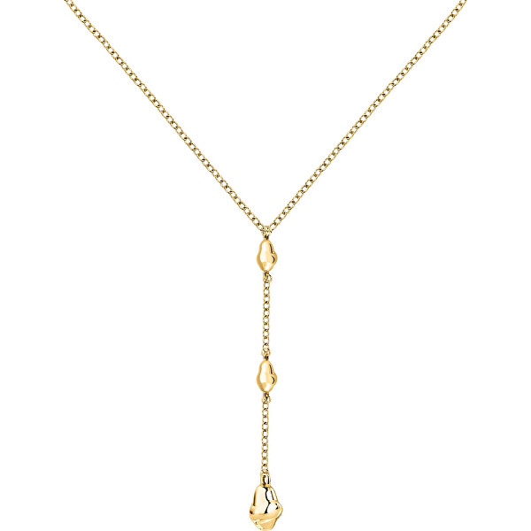 Moderní dámský pozlacený náhrdelník z oceli T-Design TJAXA09