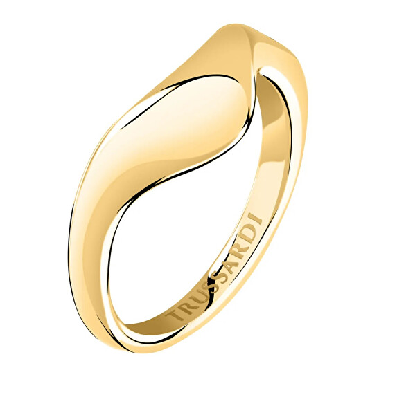 Moderný pozlátený prsteň z ocele T-Design TJAXA07