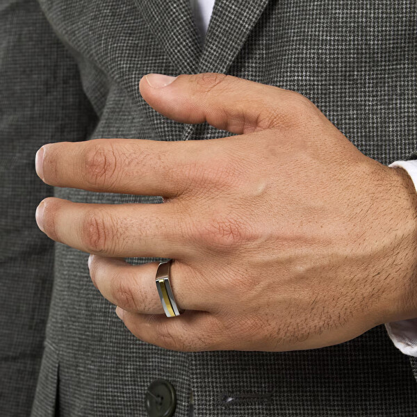 Módní ocelový bicolor prsten T-Steel TJAXV440