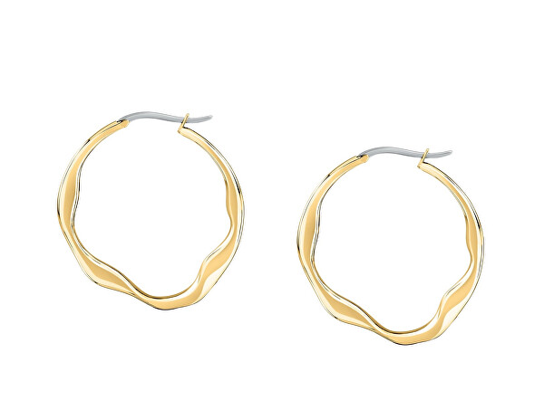 Cercei rotunzi la modă placați cu aur T-Design TJAXA03