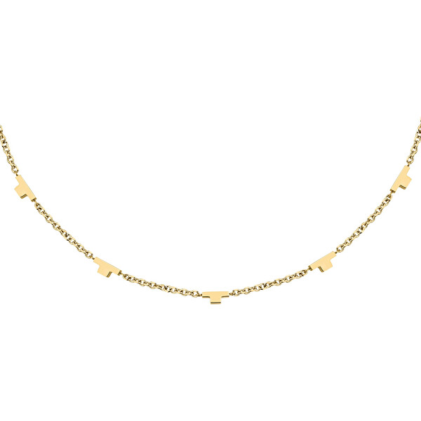 Módní pozlacený náhrdelník pro ženy T-Logo TJAXC63