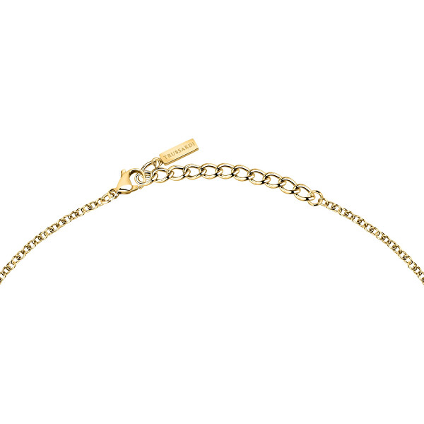 Zarte vergoldete Halskette mit Zirkonen T-Logo TJAXC10