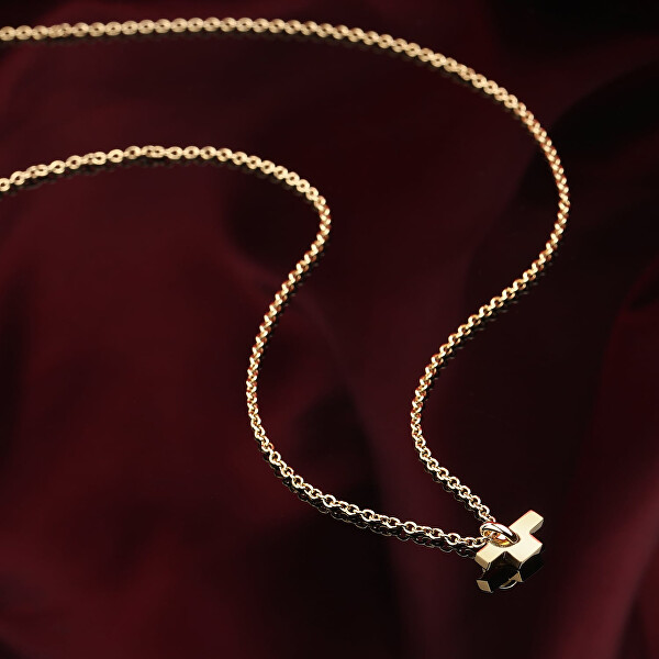 Minimalistický pozlacený náhrdelník T-Logo TJAXC12 (řetízek, přívěsek)