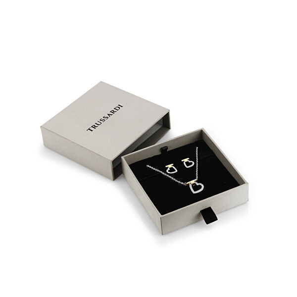 Oceľový set bicolor šperkov so zirkónmi T-Logo TJAXC51 (náhrdelník, náušnice)