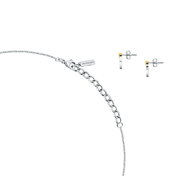 Ocelový set bicolor šperků se zirkony T-Logo TJAXC51 (náhrdelník, náušnice)