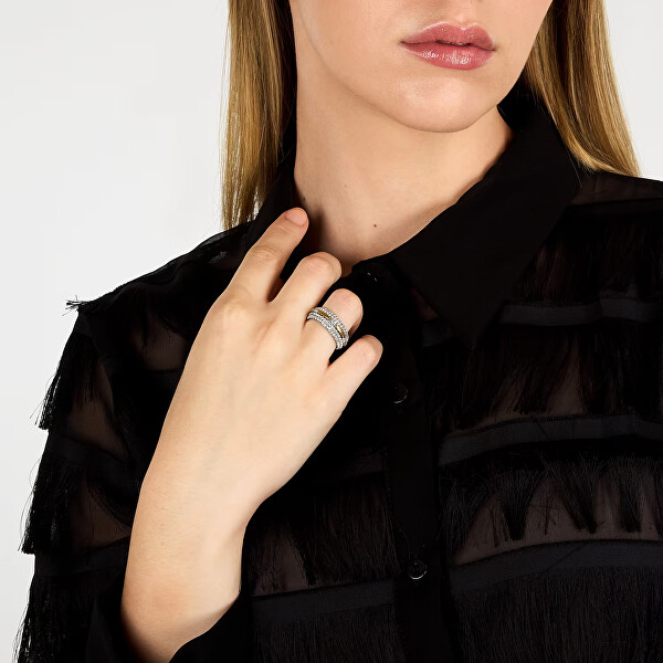 Oslnivý bicolor prsten z oceli Concept TJAYY12012