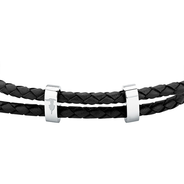 Stylový pánský náramek z černé kůže T-Leather TJAXZ18