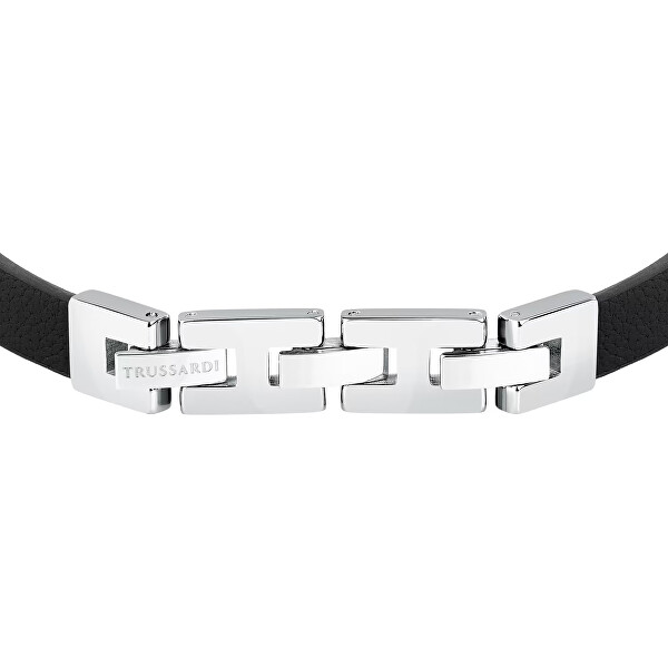 Pánský náramek z černé kůže T-Leather TJAXZ08