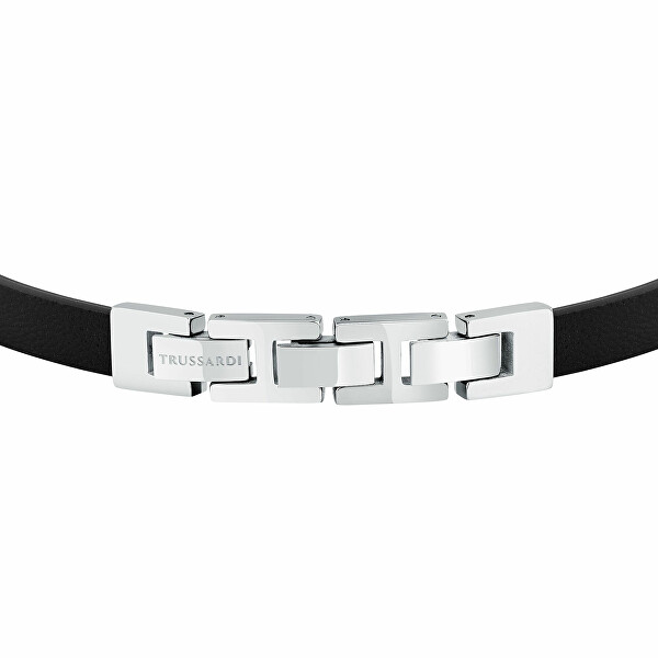 Pánský náramek z černé kůže T-Leather TJAXZ10